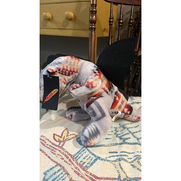 12 In NWT Stuffed Animal Grey Dragon Western Print NWT By Nativo - Picture 8 of 8